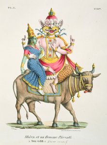 Shiva y Parvati, grabado por de Marlet de A. Geringer